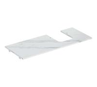 Geberit ONE Plaque de lavabo, découpe à droite, pour lavabo à poser en forme de coupe, grès cérame, 120x2x47cm, 505145001, Couleur: aspect marbre blanc/mat - CM