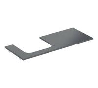 Geberit ONE Plaque de lavabo, découpe à gauche, pour lavabo à poser, grès cérame, 120x2x47cm, 505135002, Couleur: aspect marbre noir/mat - CM