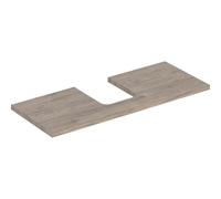 Geberit ONE Plaque de lavabo, découpe au centre, pour lavabo à poser en forme de coupe, 120x3x47cm, 505.275.00.6, Couleur: Structure en bois de noyer hickory / mélamine