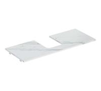 Geberit ONE Plaque de lavabo, découpe au centre, pour lavabo à poser en forme de coupe, grès, 120x2x47cm, 505.105.00.1, Couleur: aspect marbre blanc/mat