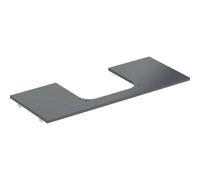 Geberit One plan vasque 505115002 120x2x47cm, découpe au milieu, grès, aspect marbre noir/mat