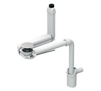 Geberit ONE - Siphon de lavabo gain de place avec vidage pour lavabos avec trop-plein caché, d 32 mm, blanc 152.051.01.1