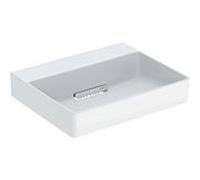Geberit One vasque à poser 505023001 50cm, sans trou pour robinetterie ni trop-plein, blanc KeraTect/couvercle blanc brillant