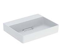 Geberit One vasque à poser 505025001 50cm, sans trou pour robinetterie ni trop-plein, couvercle blanc chromé mat/brillant