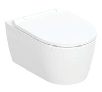 Geberit ONE, WC suspendu, TurboFlush, avec siège de WC à abaissement automatique, 500.201.01.1, Couleur: céramique blanche/KeraTect, cache design blanc