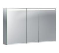 Geberit Option armoire de toilette - 120 x 70 x 15 cm - LED directe en haut - 3 portes - Argent 500.207.00.1