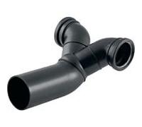 Geberit raccordement double Pe 367485161 DN 100/90/90, 90 degrés, PE-HD, montage horizontal, coudé