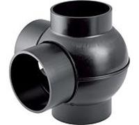 Geberit Pe double embranchement à bille 367335161 DN 100/100, connexions 88,5 degrés 90 degrés, PE-HD