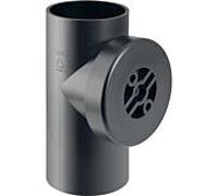 Geberit Pe pièce de nettoyage 365451161 DN 70/70, 90 degrés, avec ouverture de service ronde, PE-HD