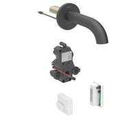 Geberit Piave - Mitigeur électronique de lavabo encastré, alimentation par générateur, easy to clean, noir mat 116.286.14.1