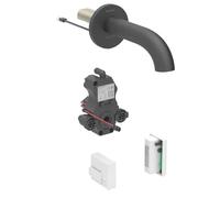 Geberit Piave - Mitigeur électronique de lavabo encastré, alimentation par générateur, easy to clean, noir mat 116.266.14.1