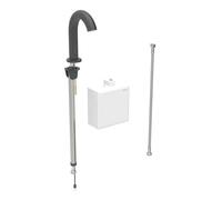 Geberit Piave - Robinet de lavabo électronique, alimenté par générateur, easy to clean, Bluetooth, noir mat 116.165.14.1