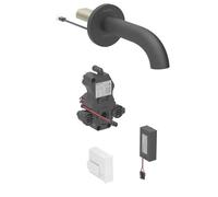Geberit Piave - Robinet de lavabo électronique encastré, alimentation par pile, easy to clean, noir mat 116.263.14.1