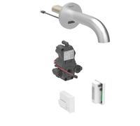Geberit Piave - Robinet de lavabo électronique encastré, alimenté par générateur, easy to clean, inox brossé 116.285.SN.1