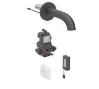 Geberit Piave - Robinet de lavabo électronique encastré, pour eau froide, alimentation par pile, easy to clean, noir mat 116.283.14.1