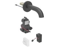 Geberit Piave - Robinet de lavabo électronique encastré, alimentation secteur, easy to clean, noir mat 116.281.14.1
