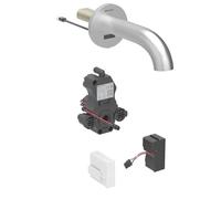 Geberit Piave - Robinet de lavabo électronique encastré, pour eau froide, alimentation secteur, easy to clean, inox brossé 116.281.SN.1
