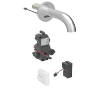 Geberit Piave - Robinet de lavabo électronique encastré, alimentation secteur, easy to clean, inox brossé 116.261.SN.1