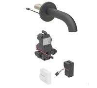 Geberit Piave - Robinet de lavabo électronique encastré, alimentation secteur, easy to clean, noir mat 116.261.14.1