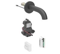 Geberit Piave - Robinet de lavabo électronique encastré, pour eau froide, alimenté par générateur, easy to clean, noir mat 116.285.14.1