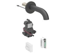 Geberit Piave - Robinet de lavabo électronique encastré, alimenté par générateur, easy to clean, noir mat 116.265.14.1