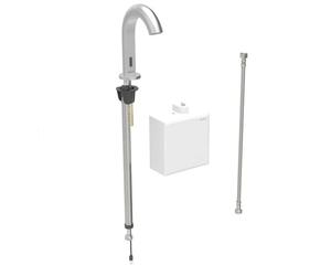 Geberit Piave - Robinet de lavabo électronique, pour eau froide, alimenté par générateur, easy to clean, Bluetooth, inox brossé 116.165.SN.1