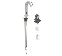 Geberit Piave - Robinet de lavabo électronique, pour eau froide, alimenté par générateur, easy to clean, inox brossé 116.185.SN.1
