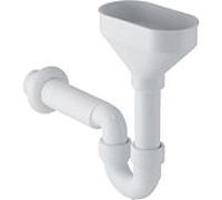 Geberit piège à odeurs coudé 152393111 Ø 50 mm, avec entonnoir ovale, pour appareils, blanc