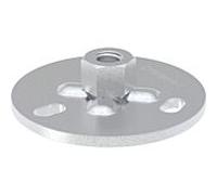 Geberit plaque de base 362.837.261 galvanisé, M 10, rond, à 3 trous, avec la douille filetée