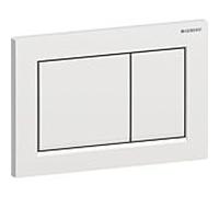 Geberit Plaque de commande Omega 20 Square 115080JQ1 Plaque/bouton chrome mat, bandes vc brillant, pour double chasse