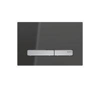 Geberit Plaque de Commande Sigma50, Plaque de Poussée pour Double Rinçage, Gris Fumée et Chrome Brossé, Réf. 115.788.SD.2