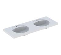 Geberit Preciosa double lavabo 130x55cm avec KeraTect blanc 133200600