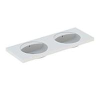 Geberit Preciosa double vasque 133220000 130 x 55 cm, blanc, sans trou pour robinetterie, avec trop-plein