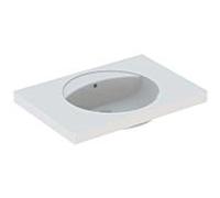 Geberit Preciosa lavabo 124282000 80 x 55 cm, blanc, sans trou pour robinetterie, avec trop-plein