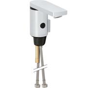 Geberit Public - Robinet de lavabo électronique, avec mitigeur et inverseur alimentation par pile, chrome brillant 116.256.21.1