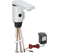 Geberit Public - Robinet de lavabo électronique, avec mitigeur et inverseur, alimentation réseau, chrome brillant 116.156.21.1