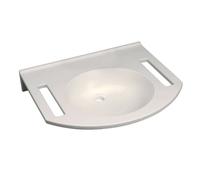 Geberit Publica - Lavabo adapté aux PMR, 60x55x12 cm, sans trop-plein, sans trou pour le robinet, blanc alpin 501.041.00.1