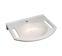 Geberit Publica - Lavabo adapté aux PMR, 60x55x12 cm, sans trop-plein, trou de robinetterie, blanc alpin 402160016