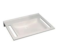 Geberit Publica - Lavabo adapté aux PMR, 70x55x12 cm, sans trop-plein, sans trou pour le robinet, blanc alpin 501.043.11.1