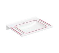 Geberit Publica - Lavabo sans obstacle, avec découpes, sans trop-plein, avec trou pour robinetterie, blanc alpin 500.666.01.2