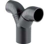 Geberit raccordement double Pe 365472161 DN 70/56, 90Grad, PE-HD, pour manchon