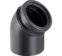 Geberit raccordement Pe 367945161 DN 100/90, 45 degrés, PE-HD, avec prise de raccordement
