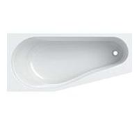 Geberit Renova baignoire 657260000 160 x 75x 43 cm, pentagone, droite, sortie côté pied, blanc