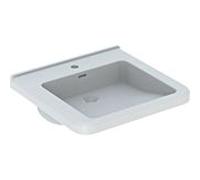 Geberit Renova Nr. 1 Comfort lavabo, encastrable, 550x525 mm, avec percement pour robinetterie, avec trop-plein, blanc, 128555600, Couleur: Blanc, avec KeraTect