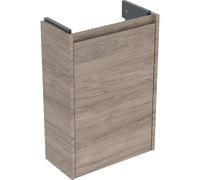 Geberit Renova Compact, élément bas pour lave-mains, avec une porte, portée réduite, 41,2x60,5x20,1cm, 504081JR1, Couleur: Noyer hickory / mÃ©lamine structure bois - CM