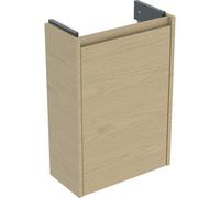 Geberit Renova Compact, élément bas pour lave-mains, avec une porte, portée réduite, 41,2x60,5x20,1cm, 504081PS1, Couleur: Chêne naturel / structure du bois mélaminé - CM