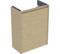 Geberit Renova Compact, élément bas pour lave-mains, avec une porte, portée réduite, 45,7x60,5x20,1cm, 504.082.PS.1, Couleur: Chêne naturel / structure du bois mélaminé