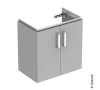 Geberit Renova Compact meuble sous lavabo, avec deux portes, 59,7x60,3x36,7cm, gris clair, 501.926.42.1