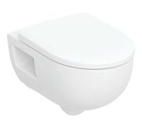 Geberit Renova Ensemble WC suspendu chasse d'eau basse profondeur, TurboFlush, avec siège de WC, design céramique partiellement fermé, 503156001, Couleur: blanc - CM