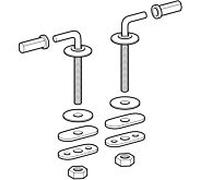 Geberit Renova jeu de charnières 598165000 fixation par le bas, acier inoxydable, pour siège WC